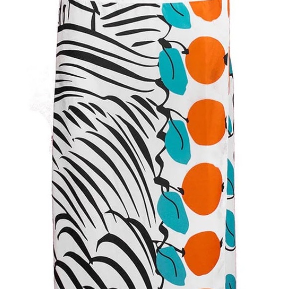 STAUD Apricot Dress White and Orange Zebra Print - Picture 2 of 6